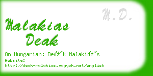 malakias deak business card